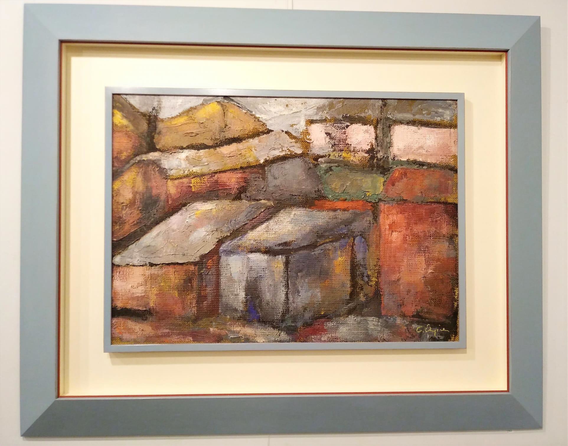 Cornice in tiglio dipinto rurale